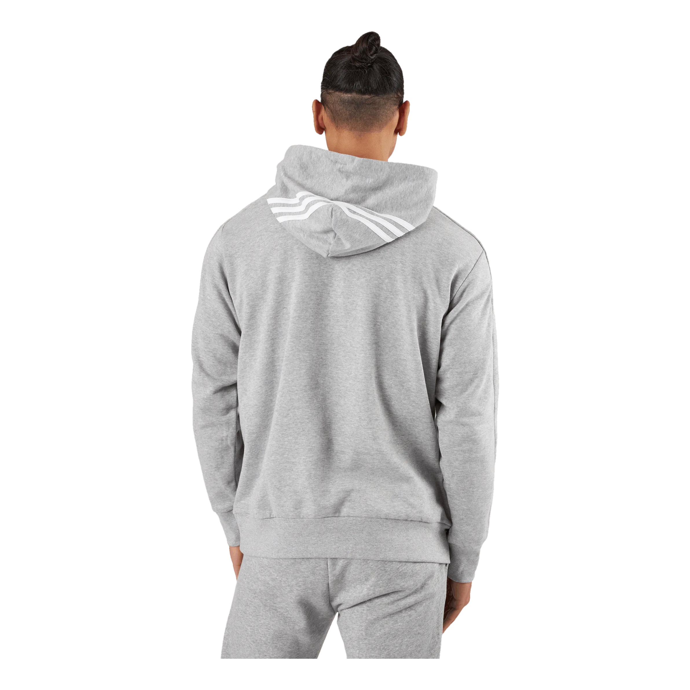 Adidas Essentials French Terry 3-Stripes Hoodie Medium Grey Heather