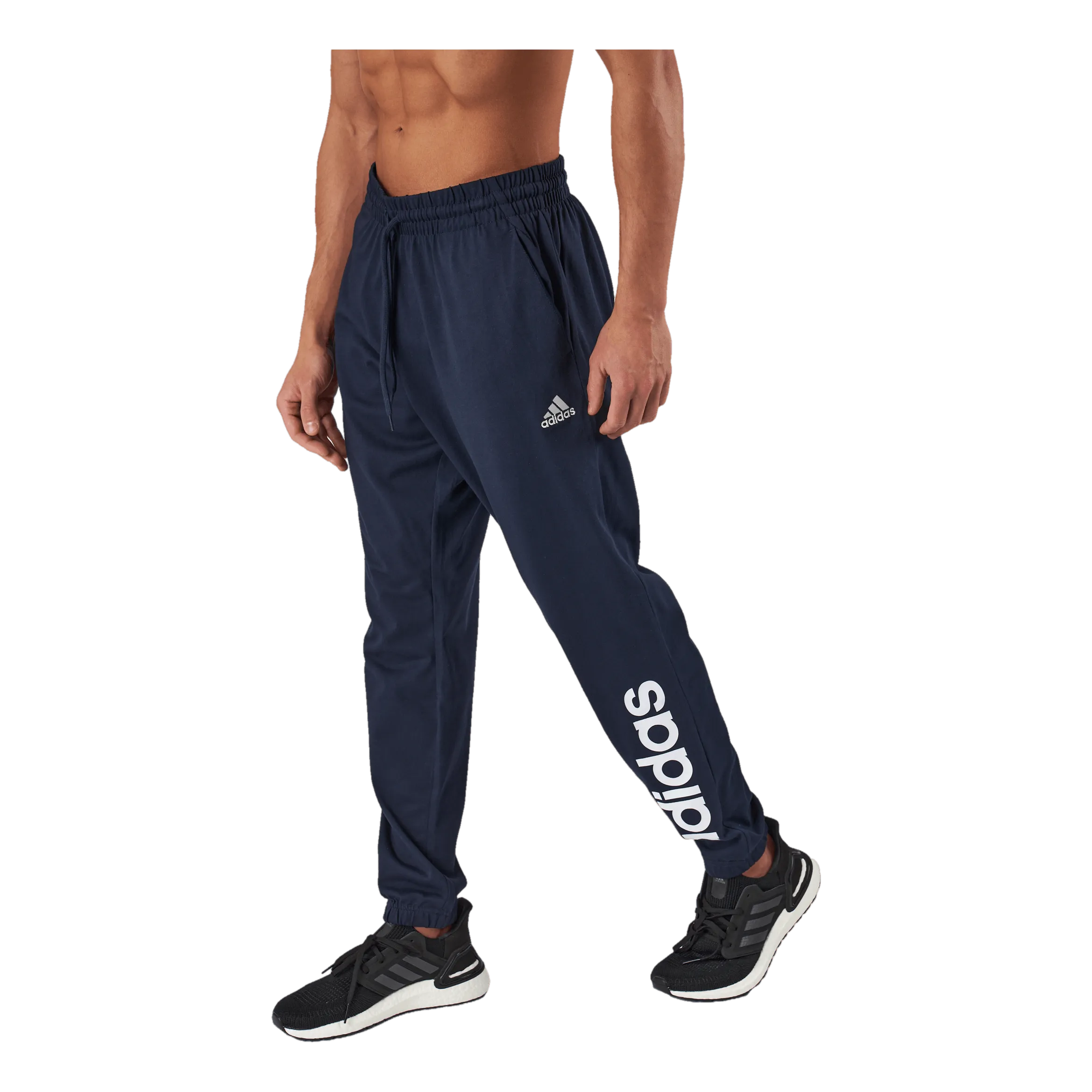 Adidas Essentials Single Jersey Tapered Elasticized Cuff Logo Joggers Legend Ink