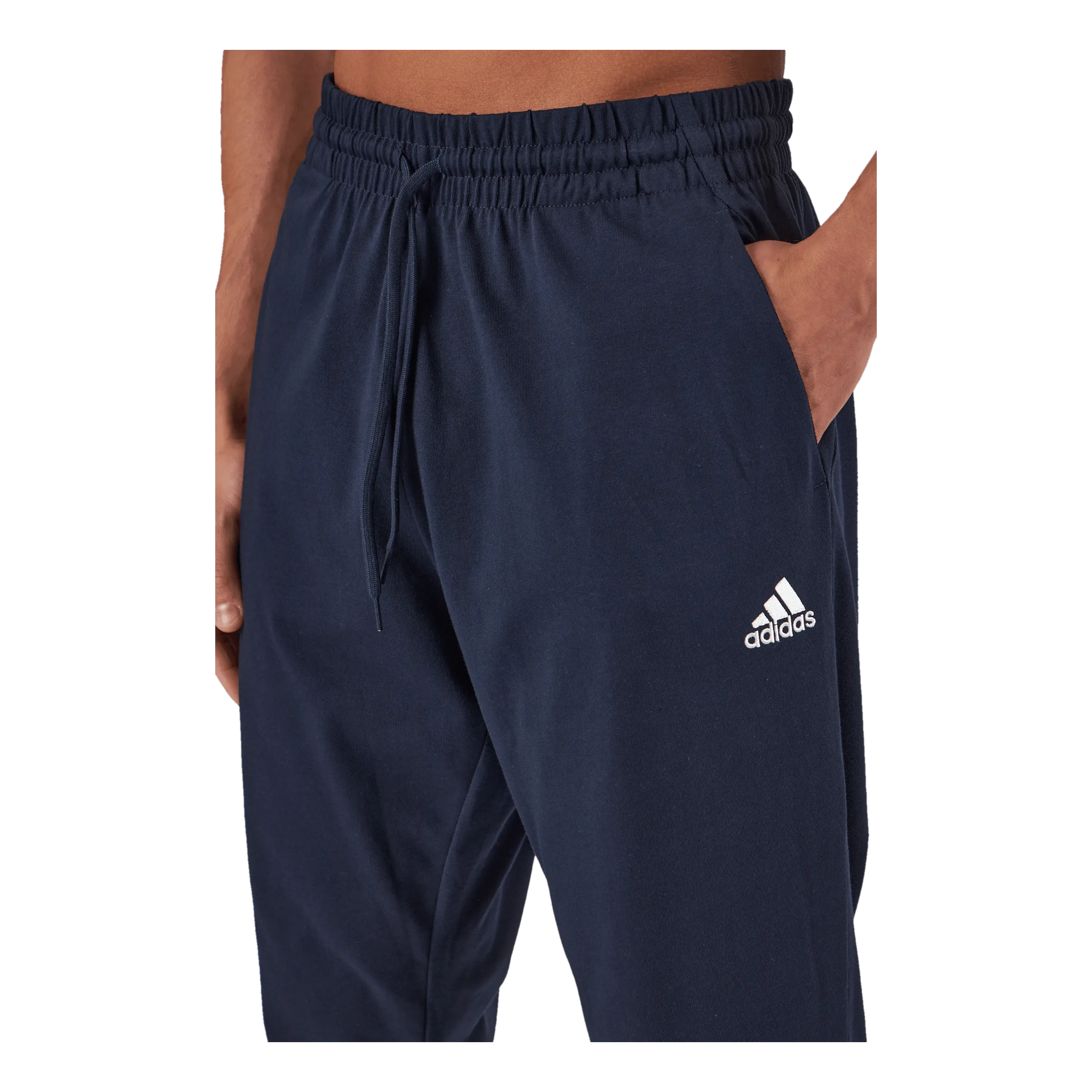 Adidas Essentials Single Jersey Tapered Elasticized Cuff Logo Joggers Legend Ink