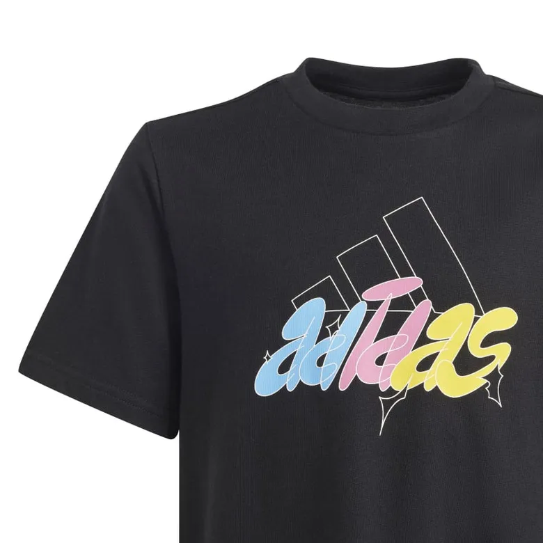 Adidas Junior Illustrated Graphic T-Shirt "Black"