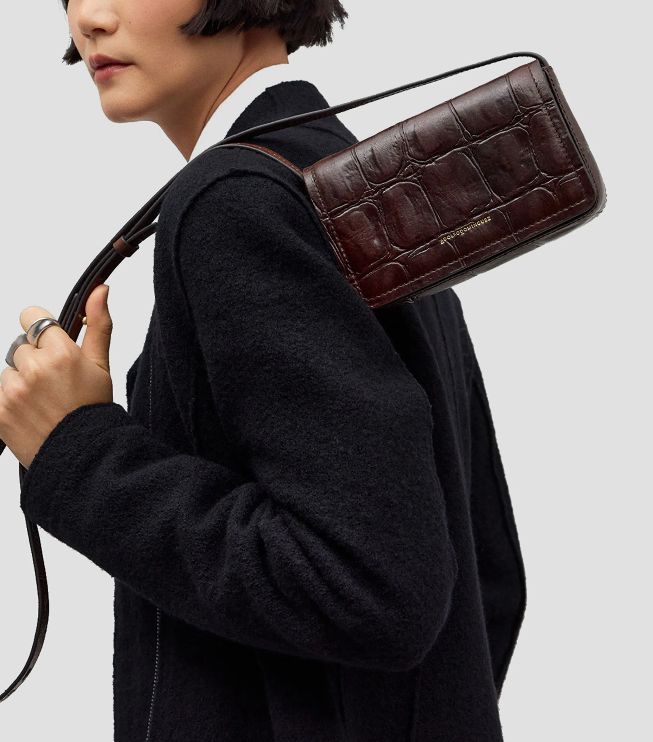 Adolfo Dominguez Bolso Crossbody en Piel Texturizado Mujer