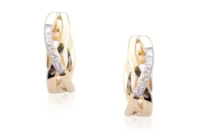 Aretes Orbita DOUBLE CROSS - Oro 18k combinado