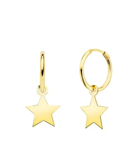 Aros Colgante Estrella Oro Amarillo 18k