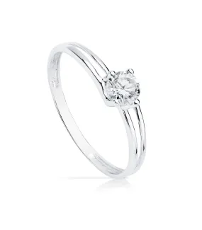 Bague Solitaire Or blanc 18k Vérone