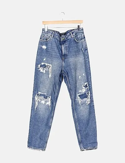 Bershka Jeans denim rotos