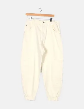 Bershka Jeans jogger blanco