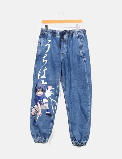 Bershka Pantalón jogger denim Naruto