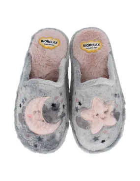 BioRelax - Zapatillas Mujer Luna Estrella Niebla