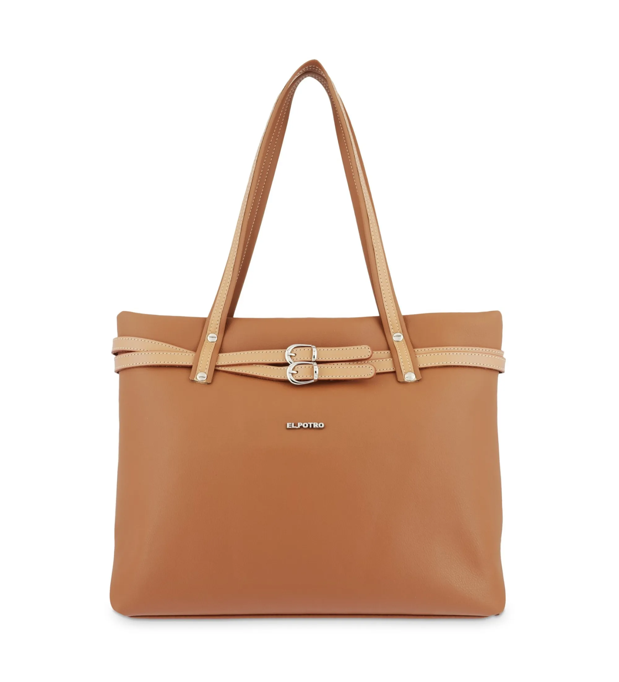 Bolso de piel Tote marrón