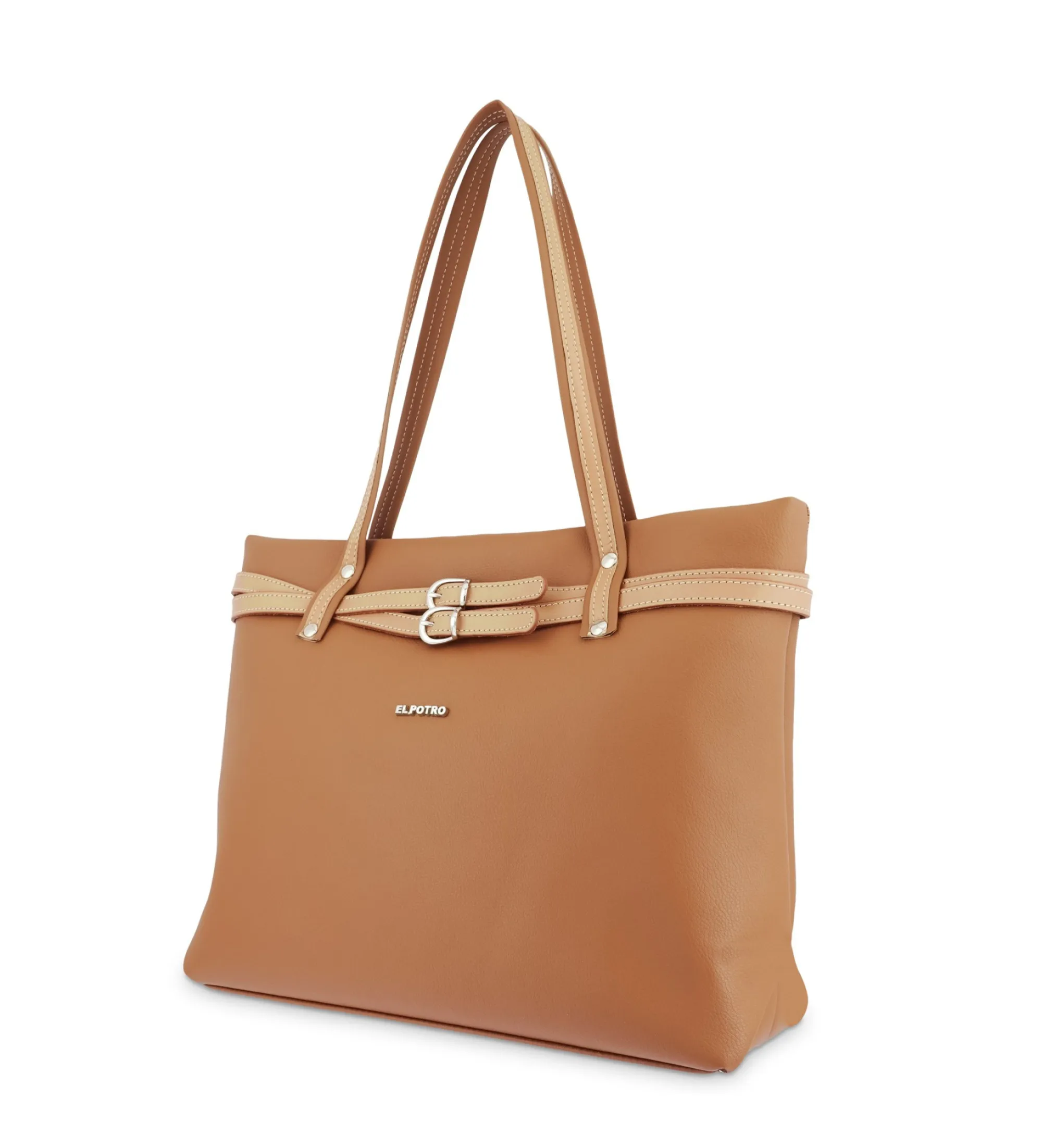 Bolso de piel Tote marrón