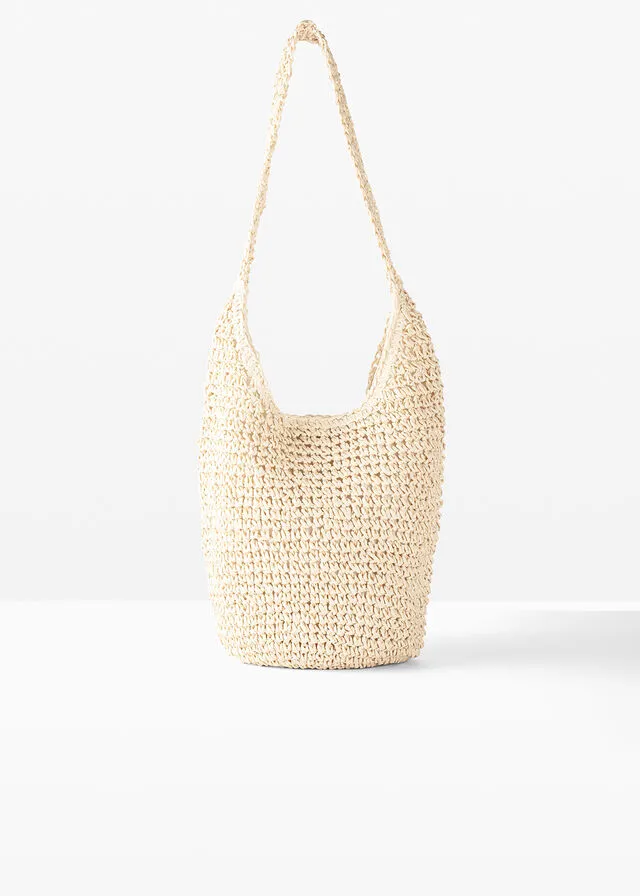 Bolso shopper tipo cesta Crudo