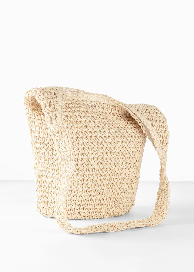 Bolso shopper tipo cesta Crudo