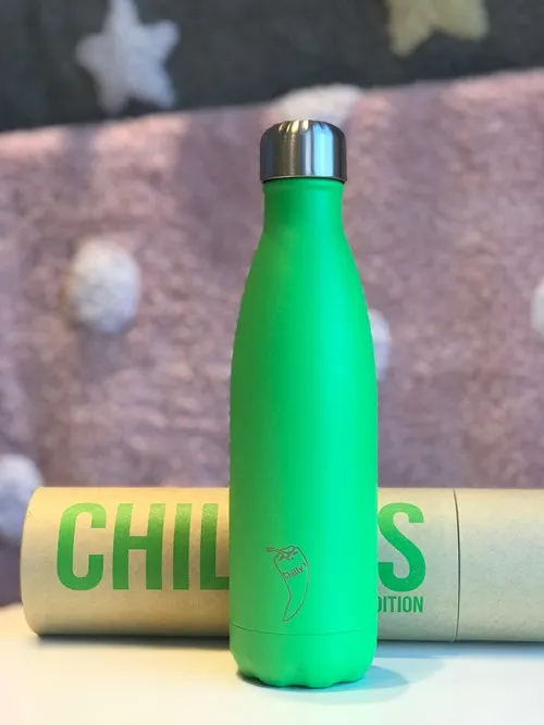 Botella Termo Chillys Verde Neón. 500 ml.