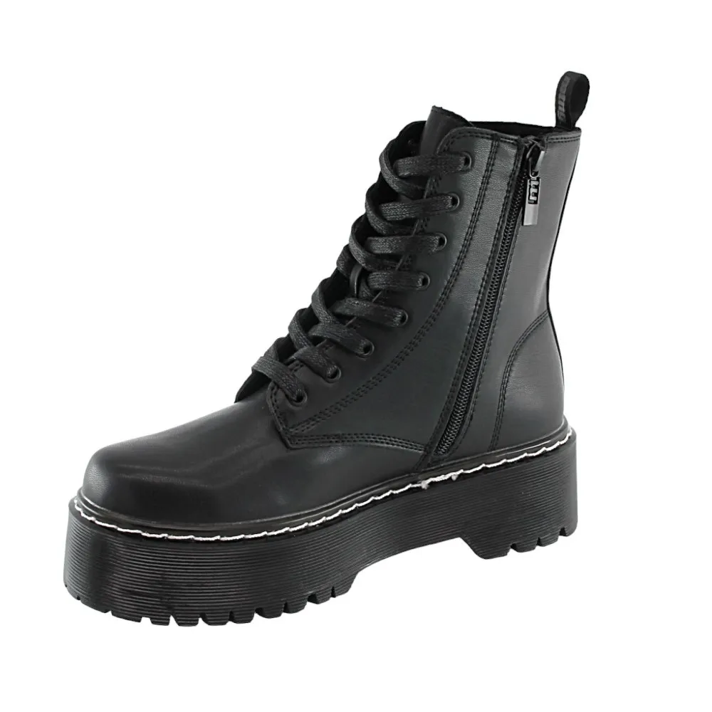 Botines Mustang Vanilla Plataforma Negro