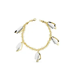 Bracelet or bicolore 18k Feuilles