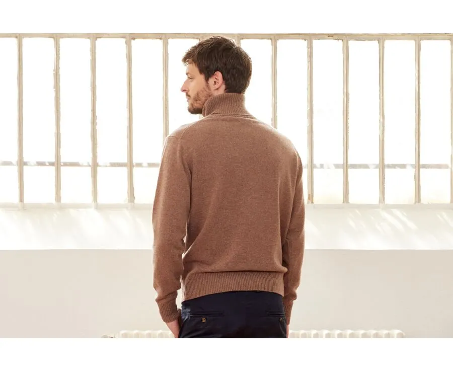 BROWN MELANGE WOOL ROLLNECK JUMPER  KENNERIC