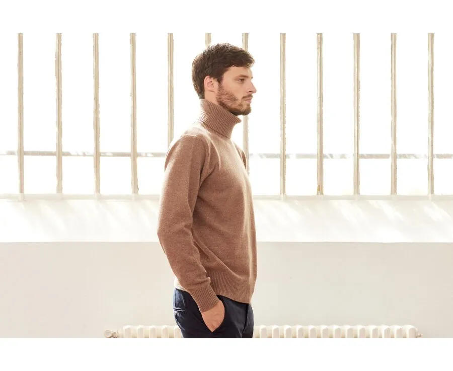 BROWN MELANGE WOOL ROLLNECK JUMPER  KENNERIC