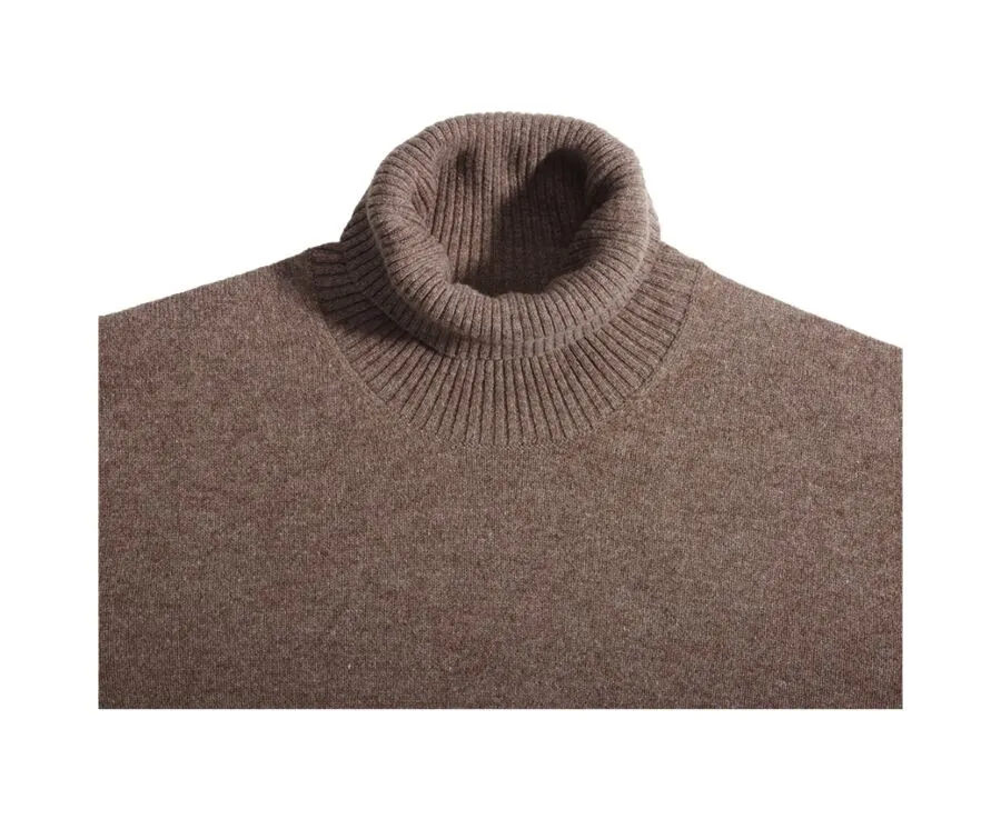 BROWN MELANGE WOOL ROLLNECK JUMPER  KENNERIC