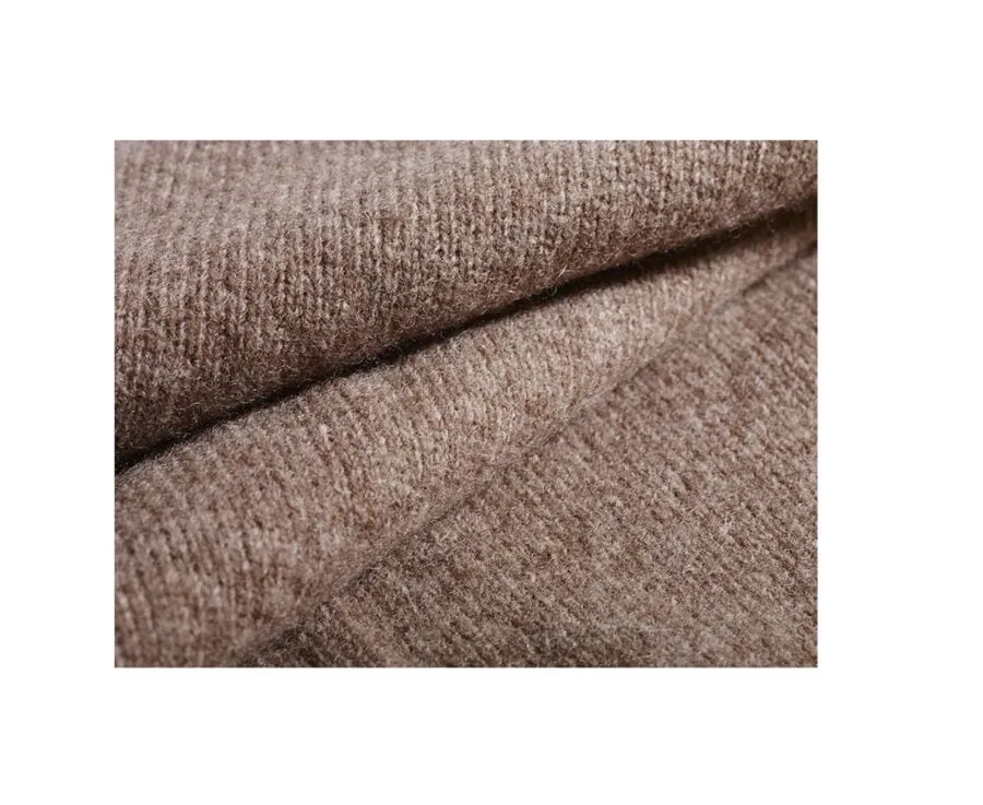 BROWN MELANGE WOOL ROLLNECK JUMPER  KENNERIC