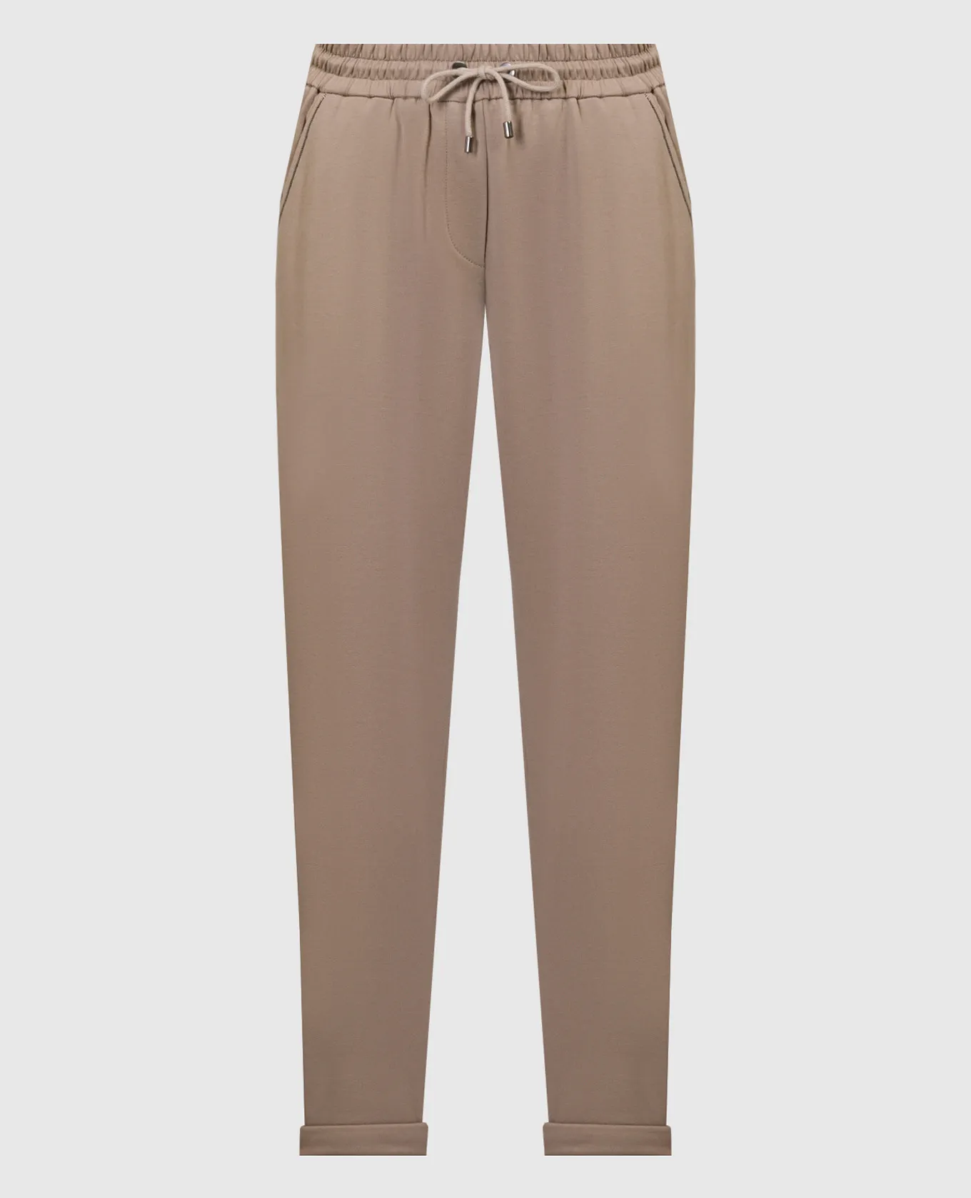 Brunello Cucinelli Brown pants with monil chain