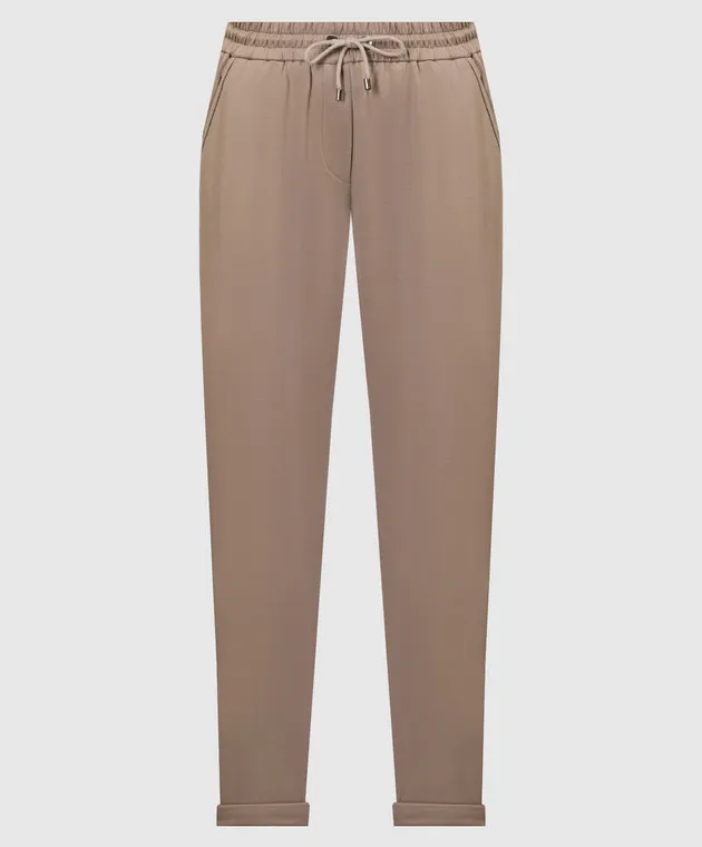 Brunello Cucinelli Brown pants with monil chain