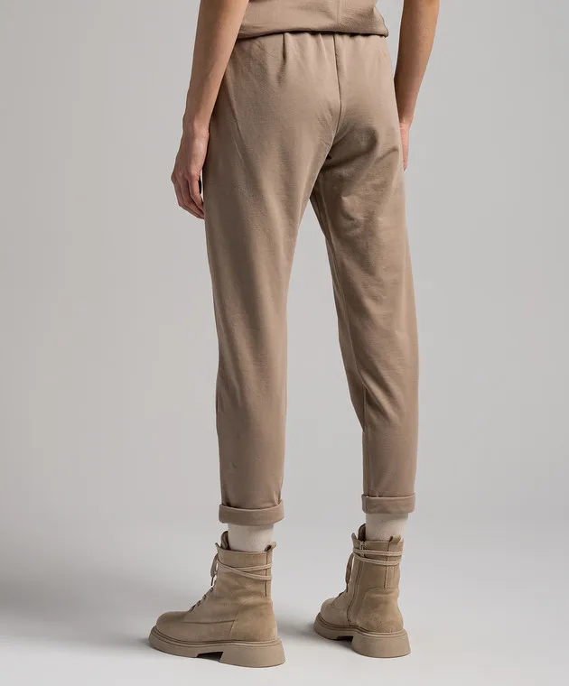 Brunello Cucinelli Brown pants with monil chain