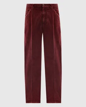 Brunello Cucinelli Burgundy corduroy pants