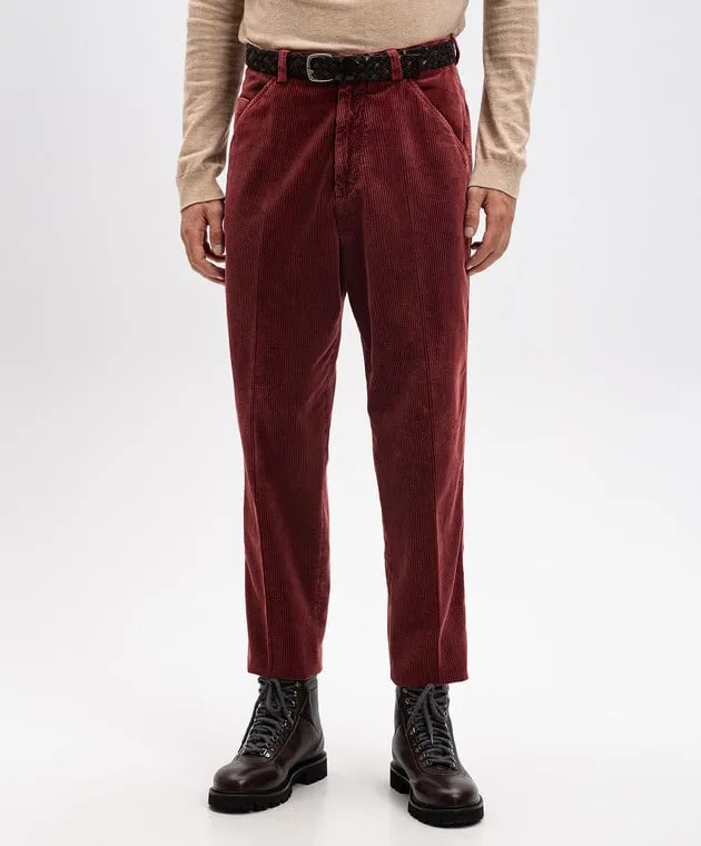 Brunello Cucinelli Burgundy corduroy pants