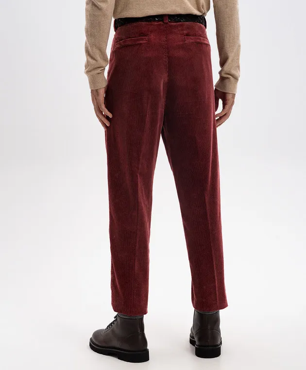 Brunello Cucinelli Burgundy corduroy pants