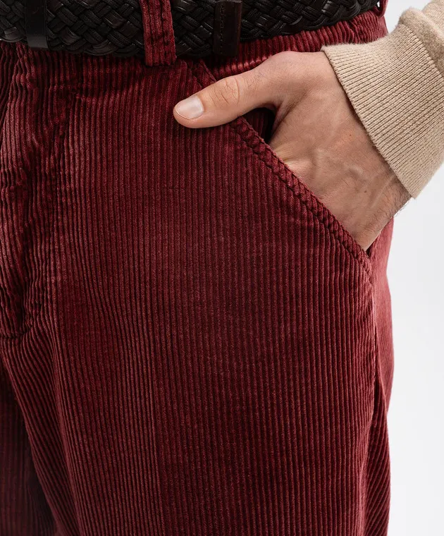 Brunello Cucinelli Burgundy corduroy pants