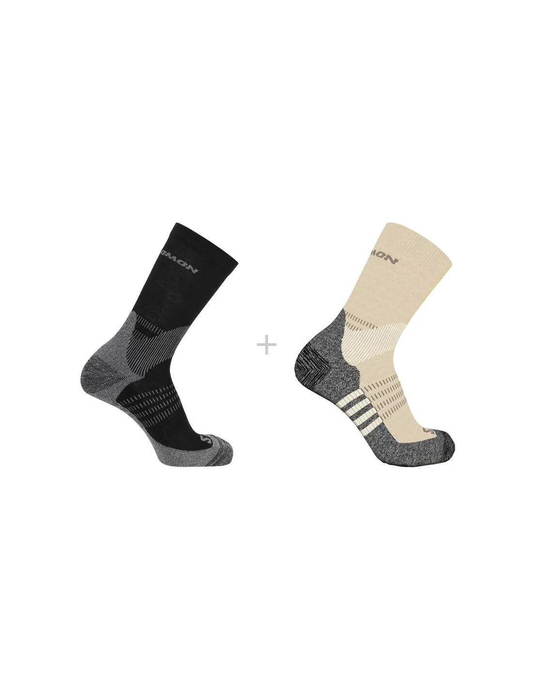 Calcetines Salomon X Ultra Access Crew 2-Pack Negro Beige