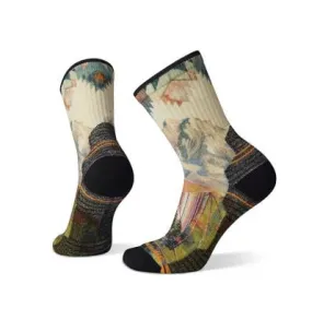 Calcetines Smartwool Light Cushion Mountain Print Crew (Natural) Mujer