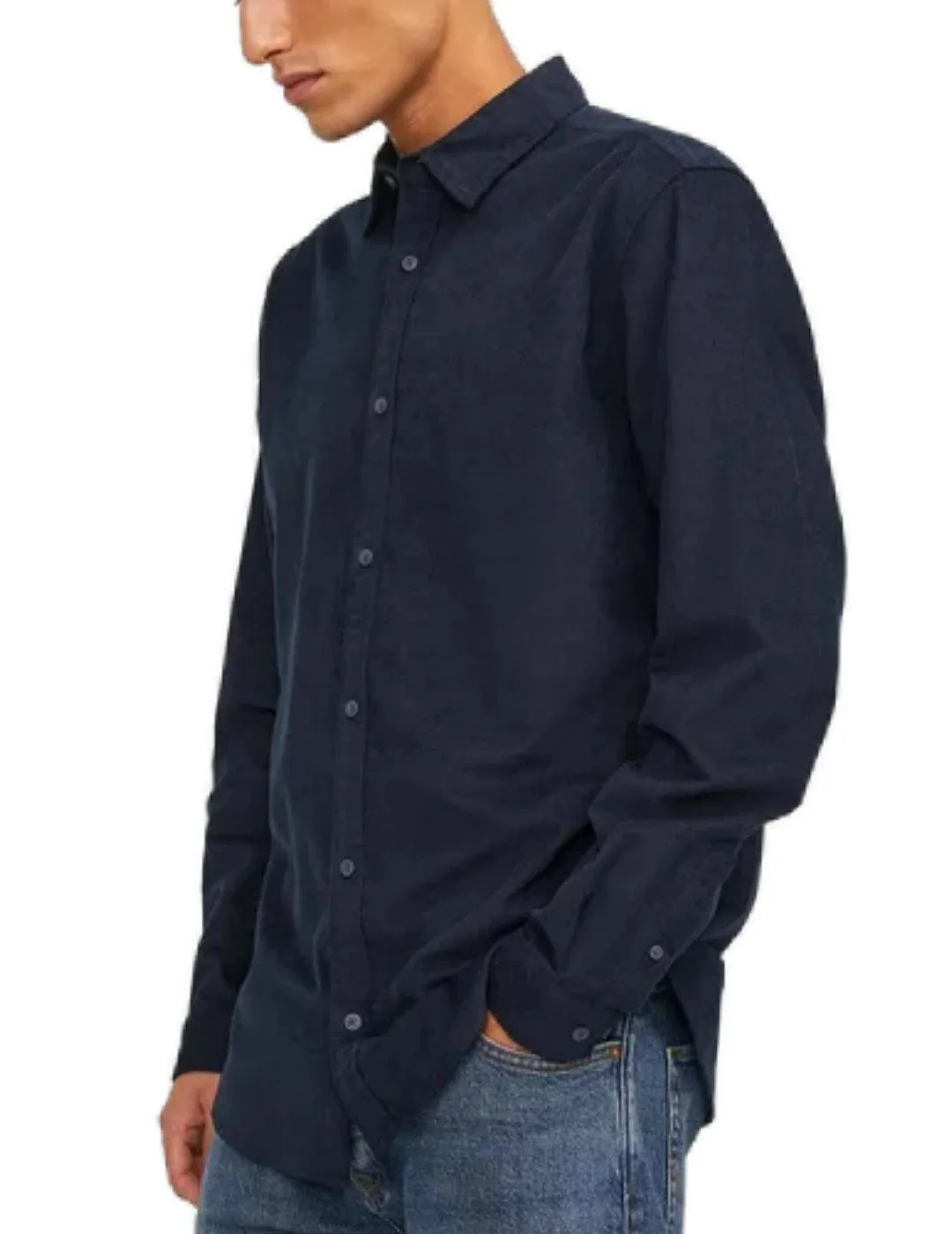 Camisa Jack&Jones Plain micropana azul marino de hombre