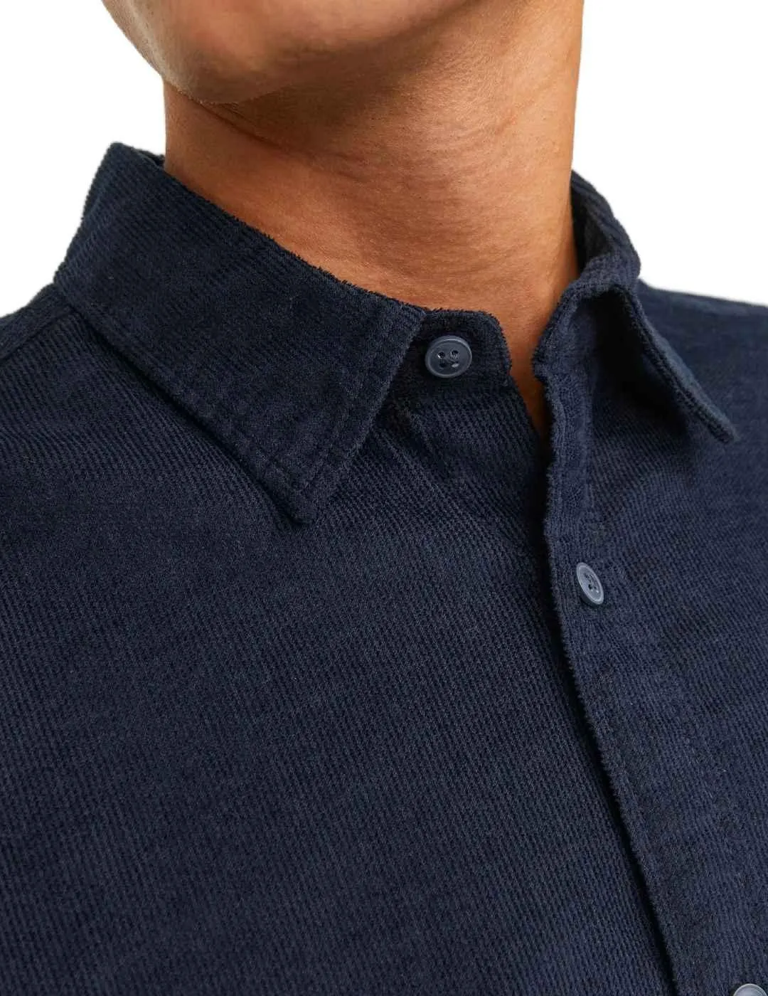 Camisa Jack&Jones Plain micropana azul marino de hombre