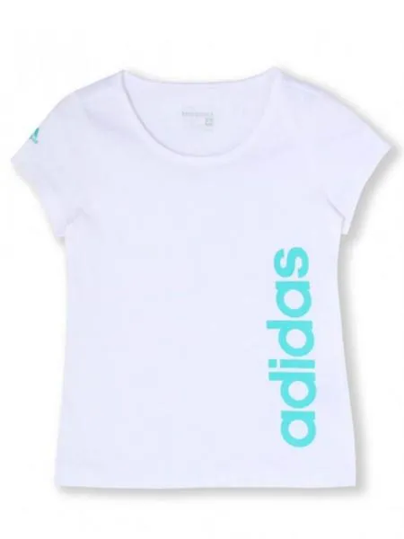 camiseta adidas lin tee bco/azul niña