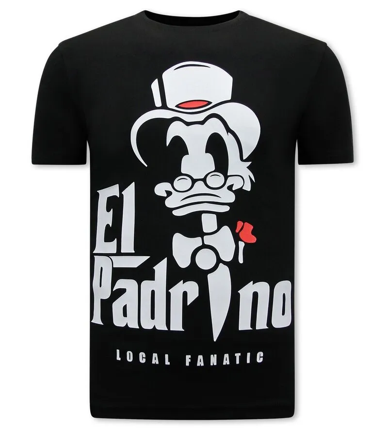 Camiseta Con Estampado EL Padrino - Negro