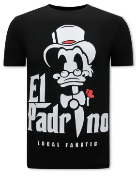 Camiseta Con Estampado EL Padrino - Negro