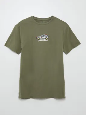 Camiseta de algodón con cuello 'Jurassic Park' - VERDE