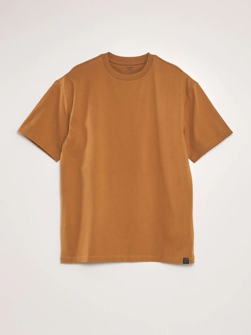 Camiseta de algodón lisa - MARRON