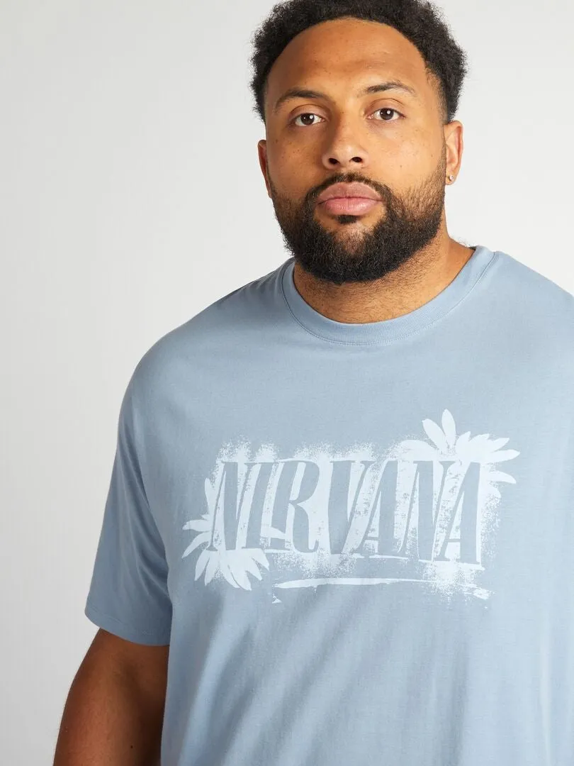 Camiseta de manga corta 'Nirvana' - AZUL