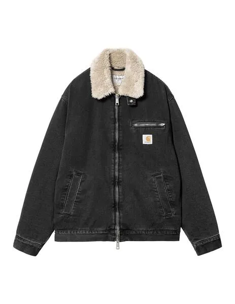 Chaqueta carhartt wip herald negra lavada de hombre