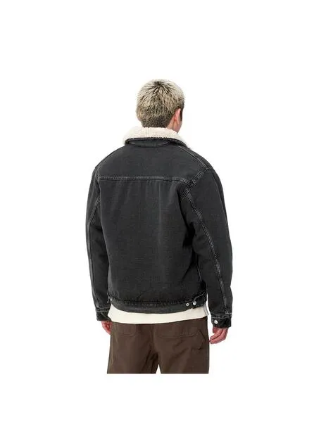 Chaqueta carhartt wip herald negra lavada de hombre