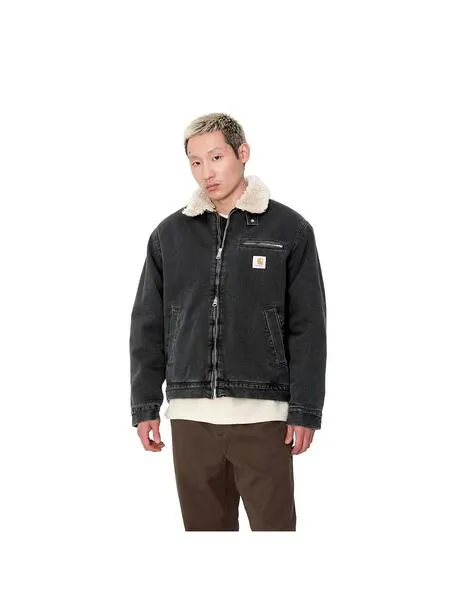 Chaqueta carhartt wip herald negra lavada de hombre