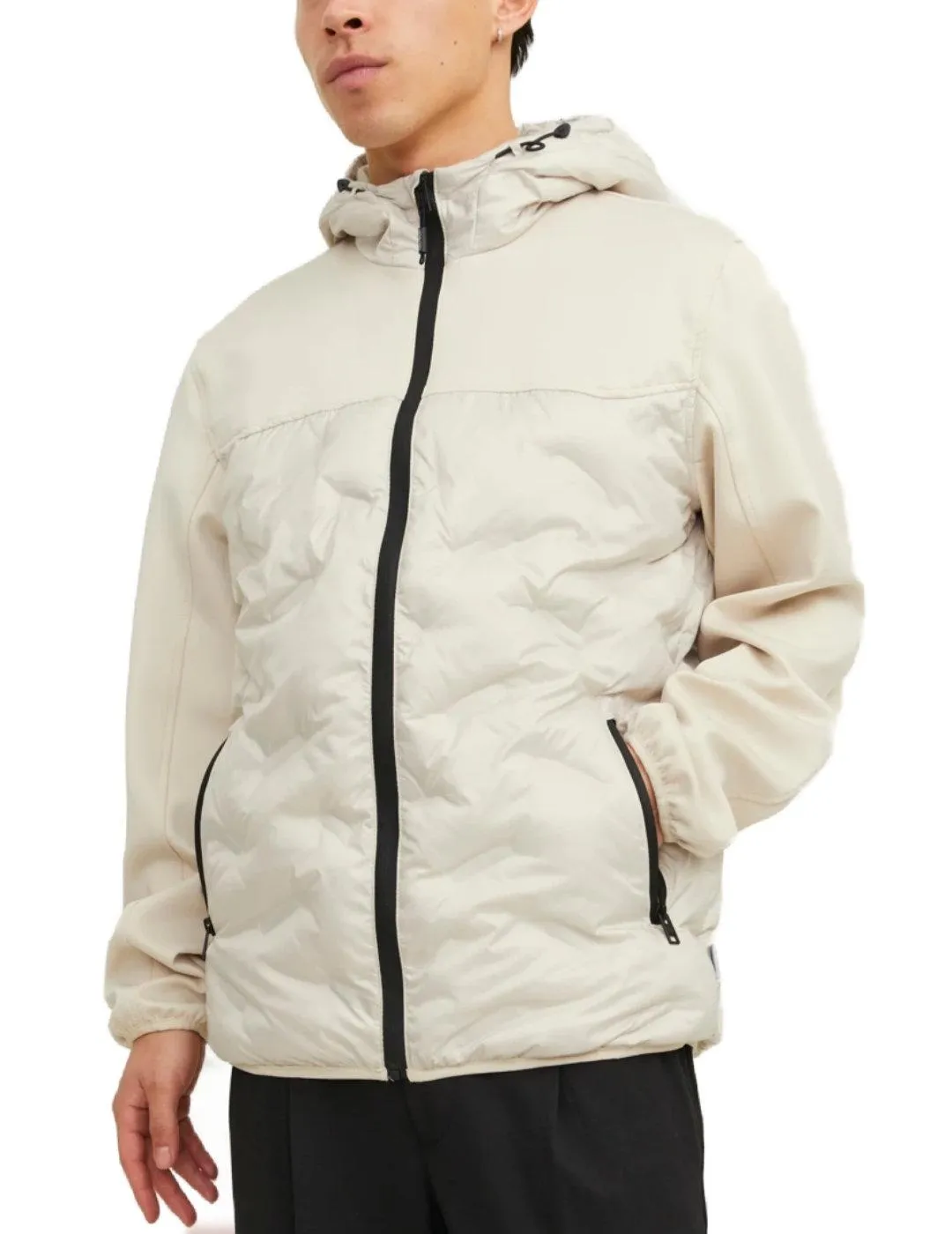 Chaqueta Jack&Jones Multi beige con capucha para hombre