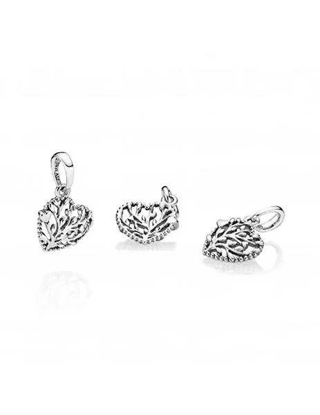 charm pandora colgante corazones florecientes