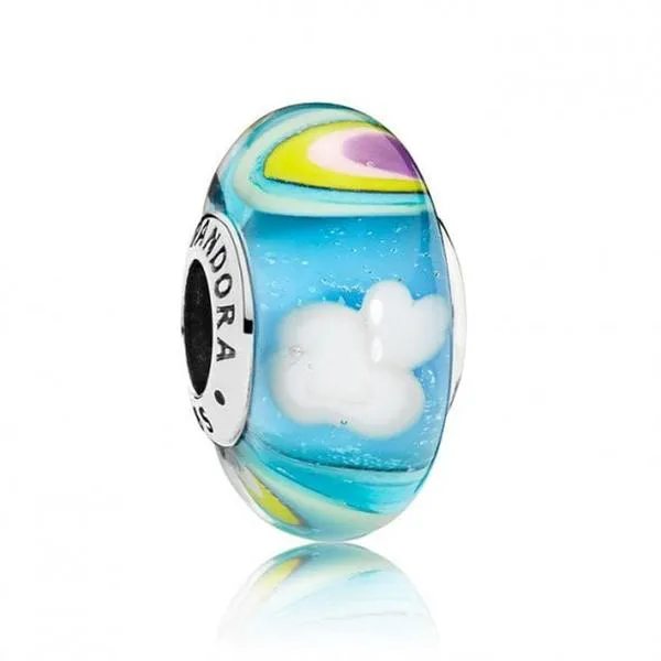 charm pandora murano arco iris iridiscente