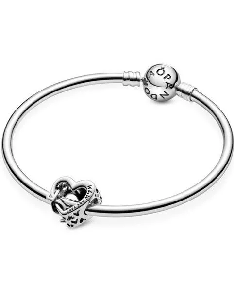 charm pandora  plata love you mum corazón inifinito