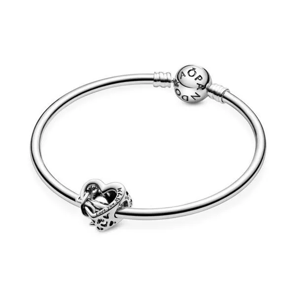 charm pandora  plata love you mum corazón inifinito