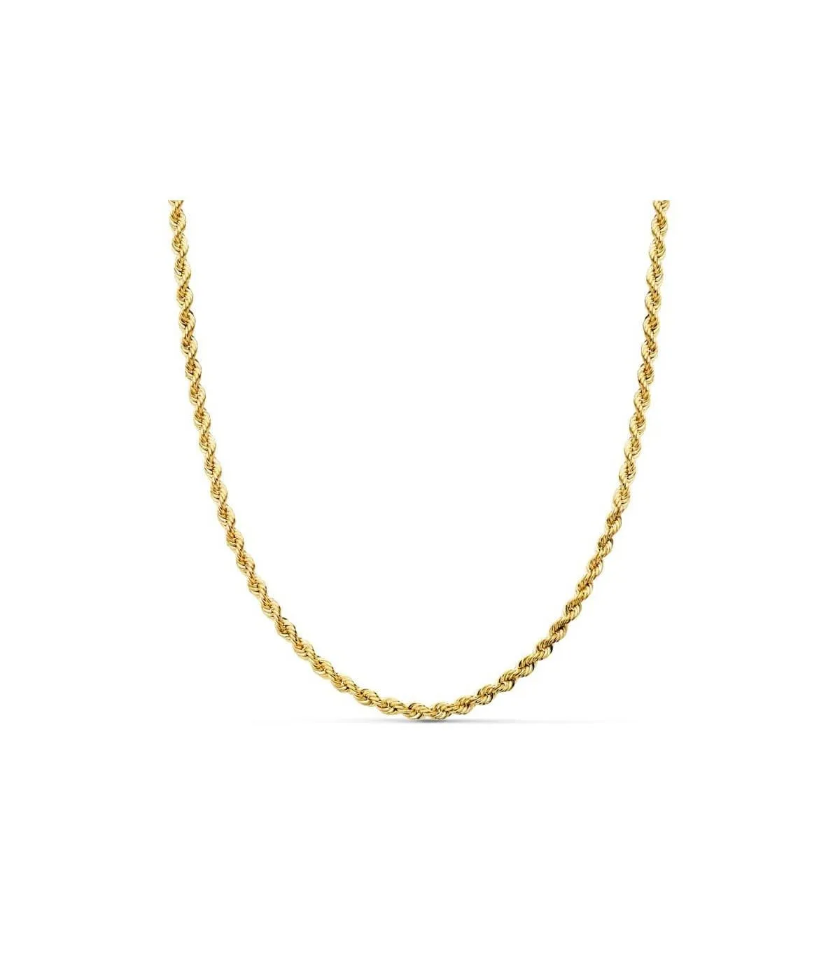 Chaîne Corde Torsadée Légère Or jaune 18k 60cm 3mm