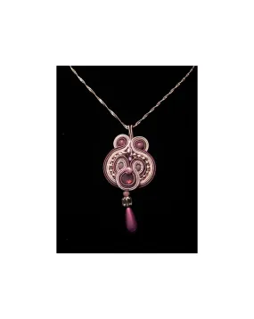 COLGANTE DE BISUTERIA SOUTACHE,PLATA AMATISTA PEQ